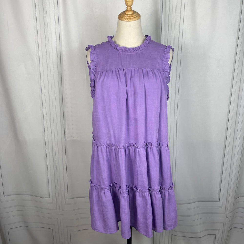 Pinch - Tiered Mini Dress - Lavendar - Medium
